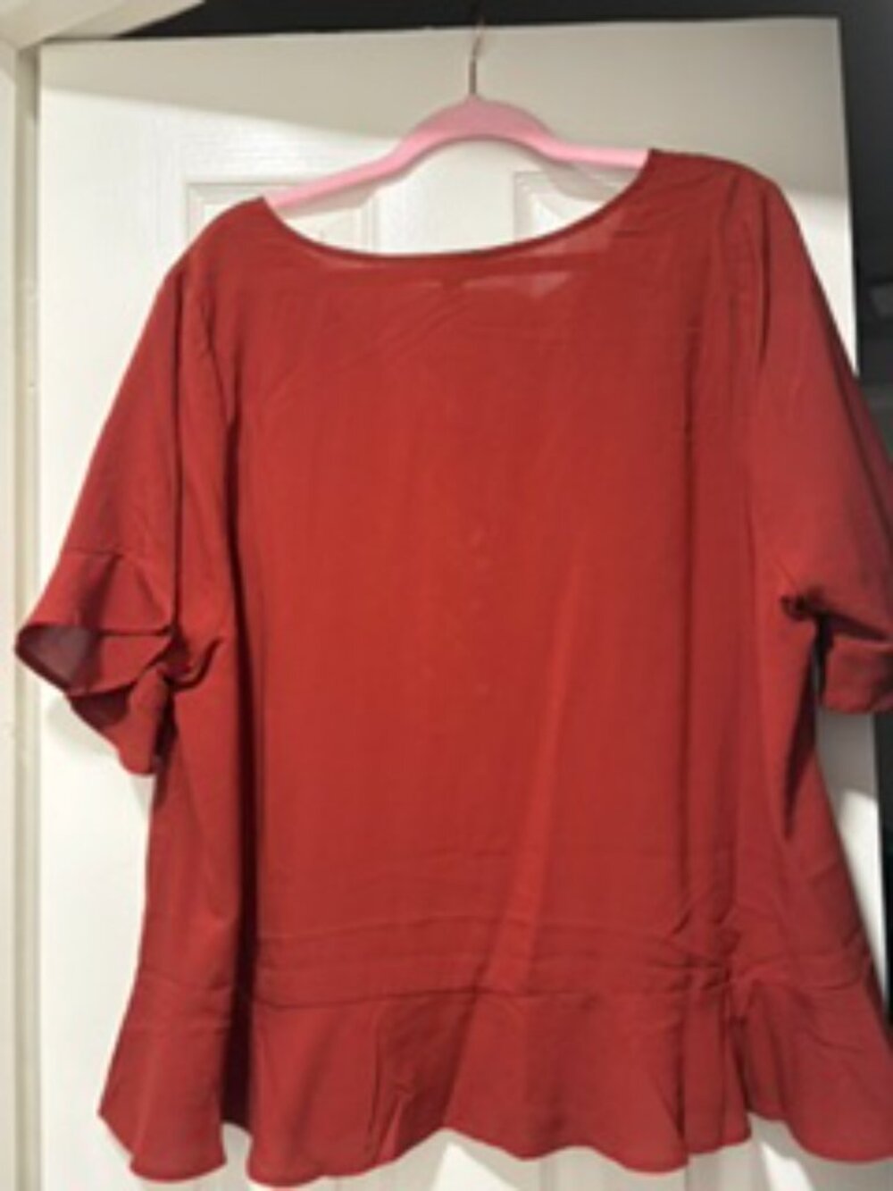 Challis V-Neck Ruffle Top - Picture 6 of 8